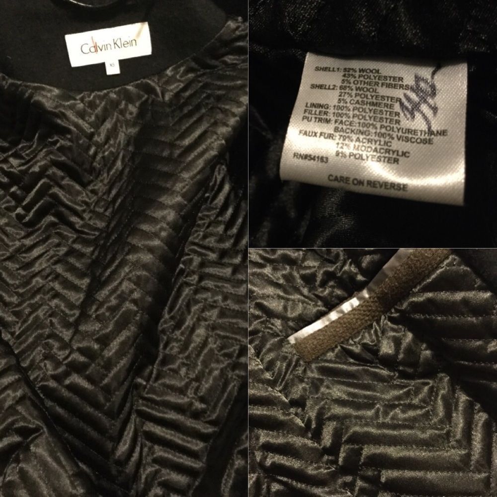 Hooded Wool Blend Jacket with Faux Fur Trim - Picture 8 of 9